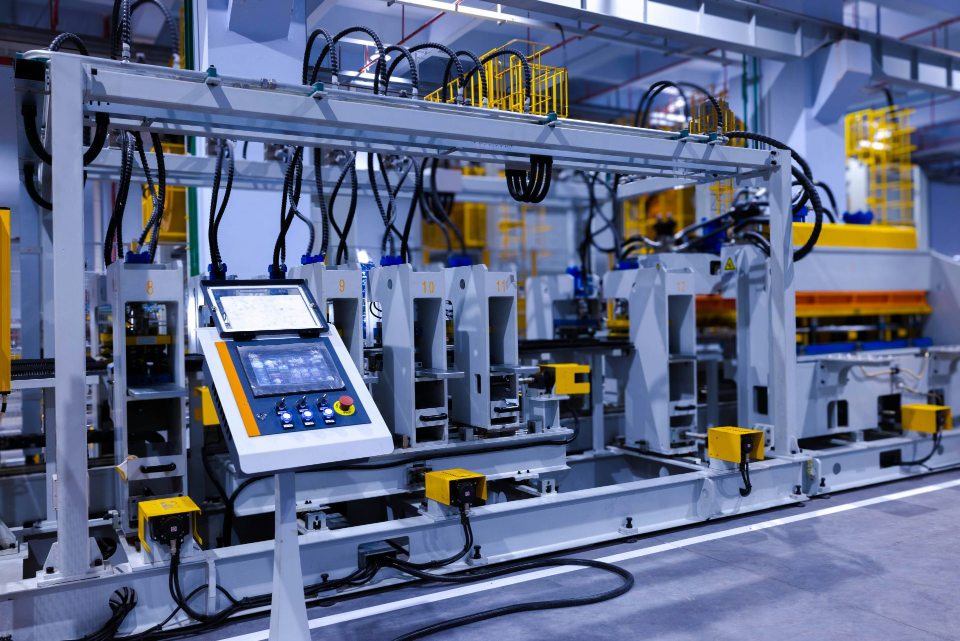 Máquina industrial moderna en funcionamiento
